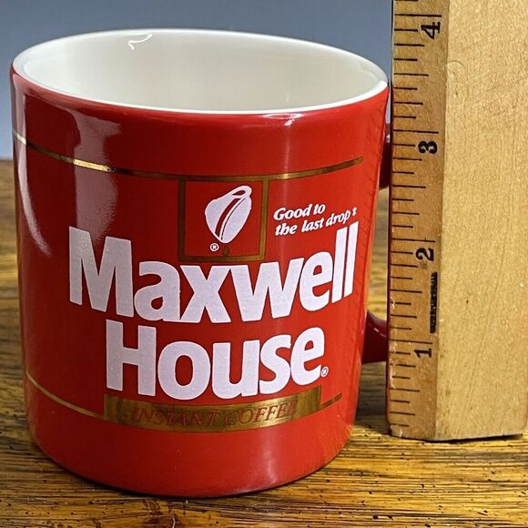 1980's Instant Maxwell House Coffee Cup Mug 8oz‎ Red Made In England - Picture 7 of 8